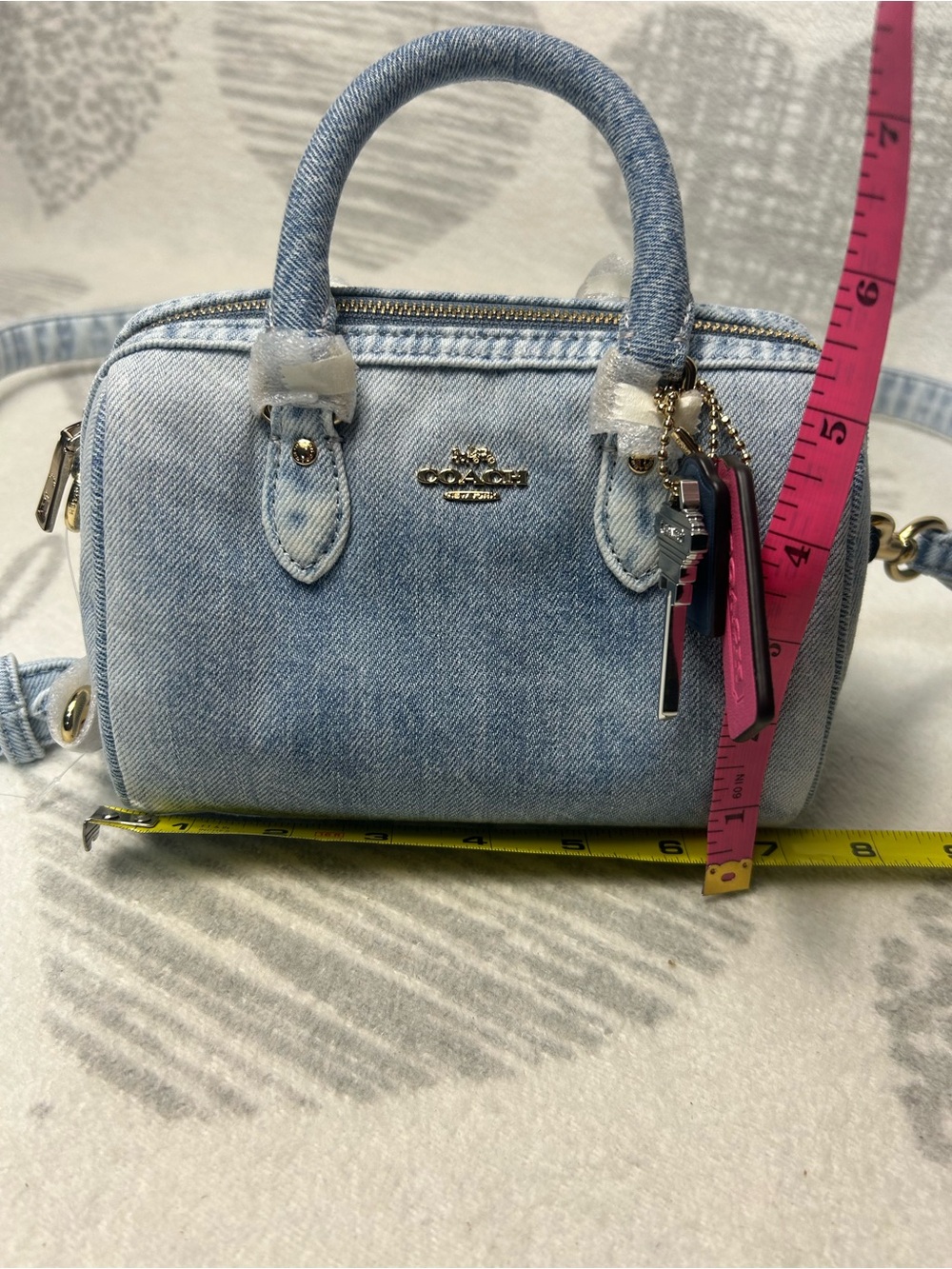 NWT Coach Mini Rowan Crossbody Bag Loved Denim CDY30 - Picture 15 of 16